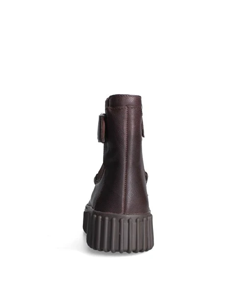STIVALETTI TACCO BASSO 327987 DONNA MARRONE