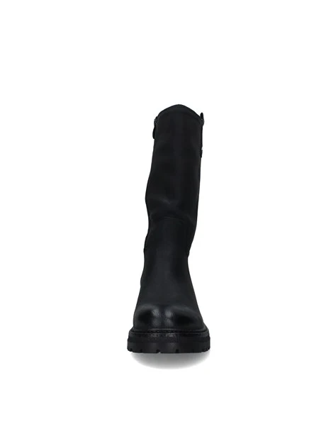 STIVALI TACCO BASSO CON DETTAGLI METALLICI DONNA NERO