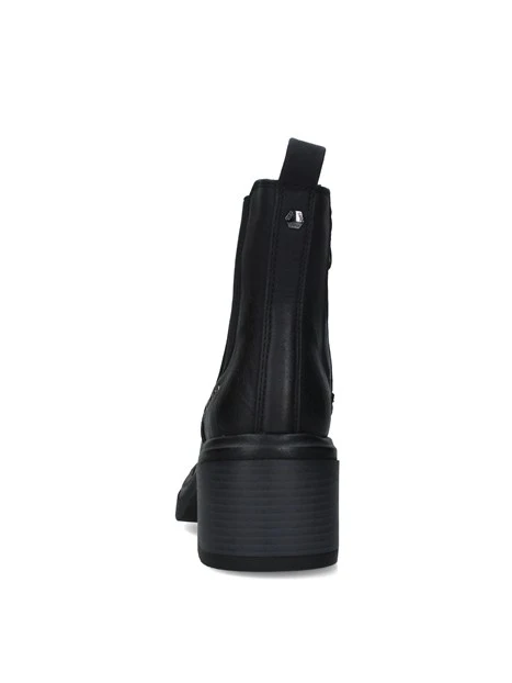 STIVALETTI TACCO BASSO CHELSEA CON BORCHIE DONNA NERO