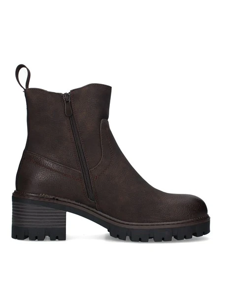 STIVALETTI TACCO ALTO CHELSEA CON INSERTI ELASTICI DONNA MARRONE