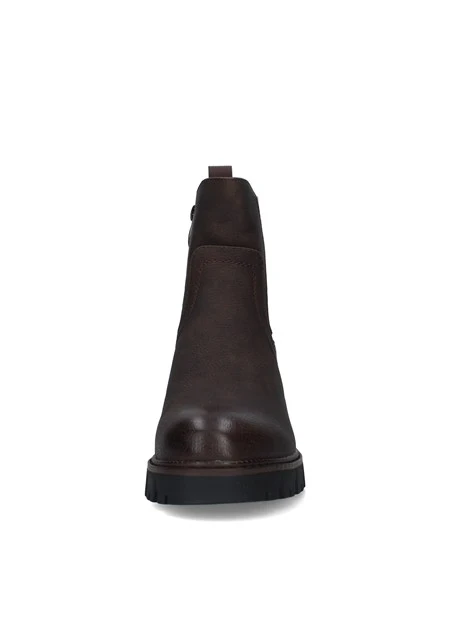 STIVALETTI TACCO ALTO CHELSEA CON INSERTI ELASTICI DONNA MARRONE