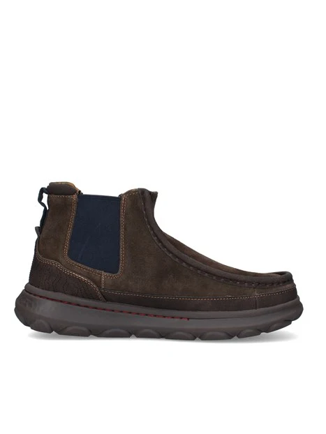 STIVALETTI IN CAMOSCIO CON INSERTO ELASTICO UOMO MARRONE