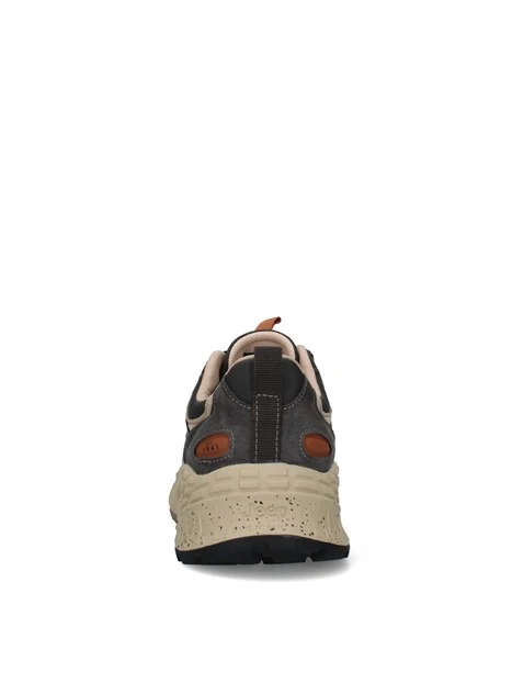 SNEAKERS BASSE IN CAMOSCIO CON INSERTI A CONTRASTO UOMO GRIGIO