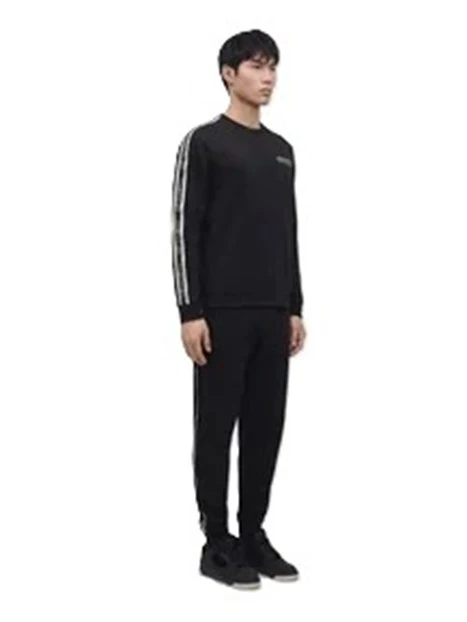 FELPA GIROCOLLO LOGO SERIES IN JERSEY UOMO NERO
