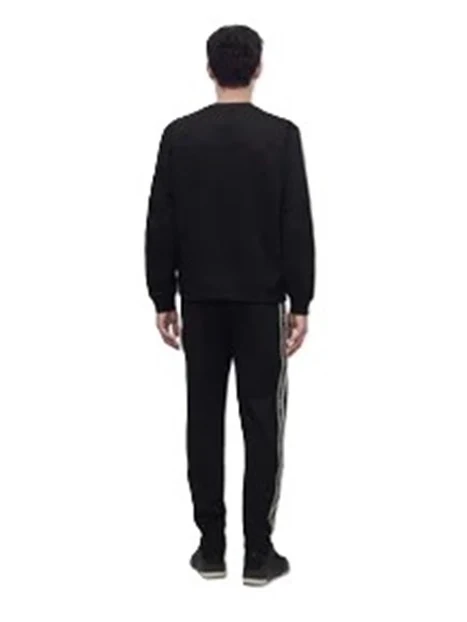 FELPA GIROCOLLO LOGO SERIES IN JERSEY UOMO NERO