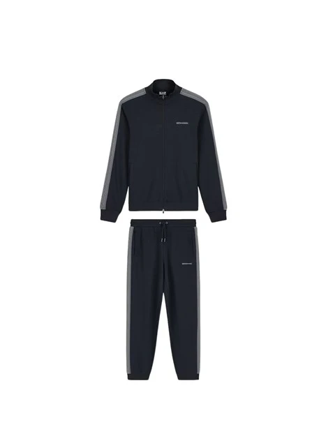 TUTA SPORTIVA IN JERSEY MISTO COTONE CON ZIP UOMO NERA