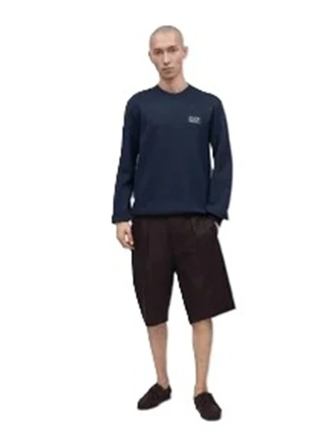 FELPA GIROCOLLO IN COTONE UOMO BLU