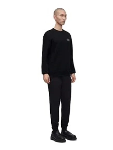 FELPA GIROCOLLO IN COTONE UOMO NERO