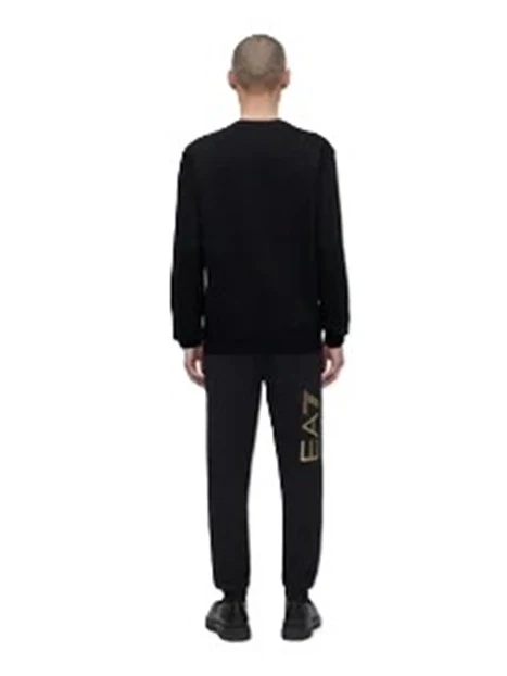 FELPA GIROCOLLO IN COTONE UOMO NERO