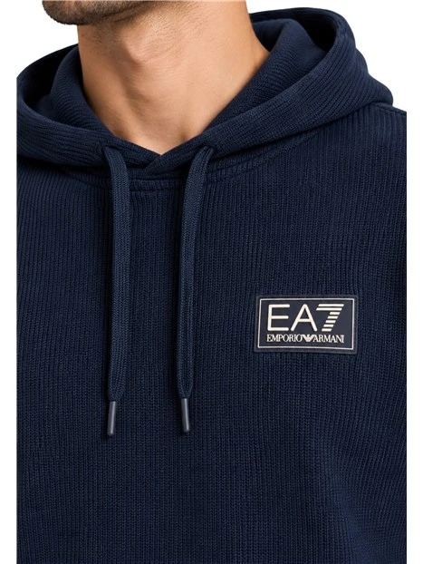 FELPA CON CAPPUCCIO UOMO BLU