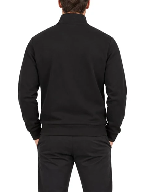 FELPA CON ZIP LOGATA E COLLETTO ALTO UOMO NERO