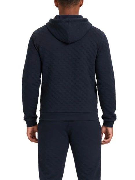FELPA CON CAPPUCCIO E ZIP UOMO BLU