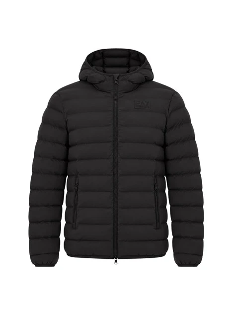 PIUMINO BOMBER CON CAPPUCCIO UOMO NERO