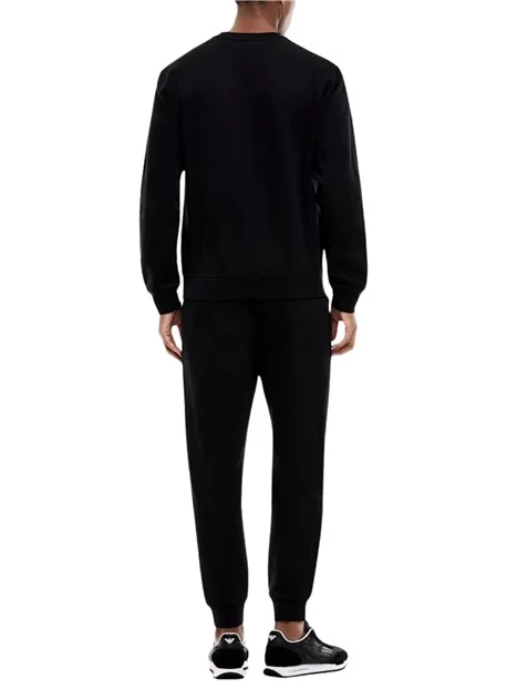 TUTA CON FELPA GIROCOLLO E JOGGER UOMO NERO