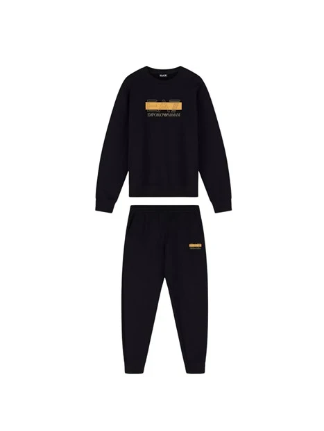 TUTA CON FELPA GIROCOLLO E JOGGER UOMO NERO