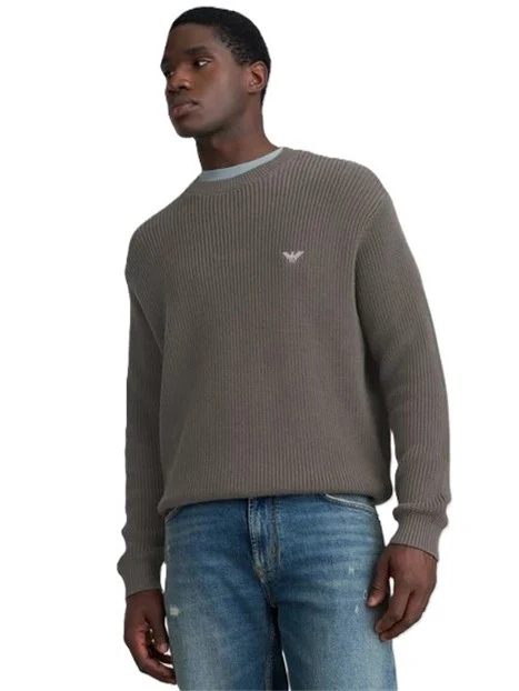 FELPA CON ZIP TECNICA STRETCH UOMO MARRONE