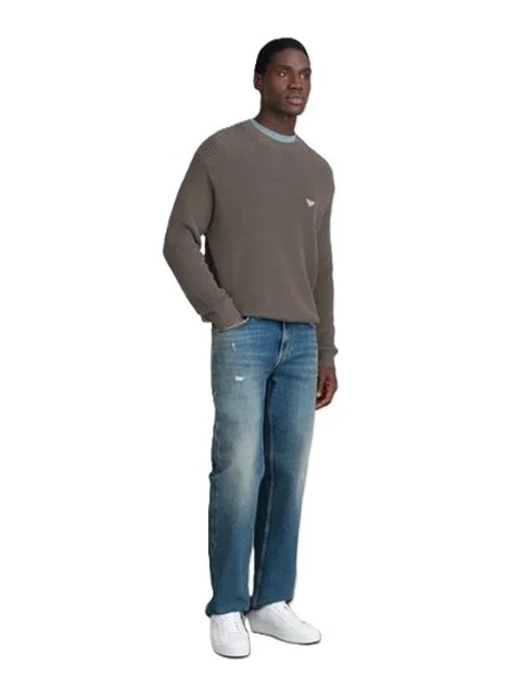 FELPA CON ZIP TECNICA STRETCH UOMO MARRONE
