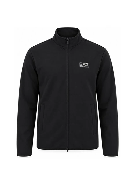 FELPA CON ZIP TECNICA STRETCH UOMO NERO