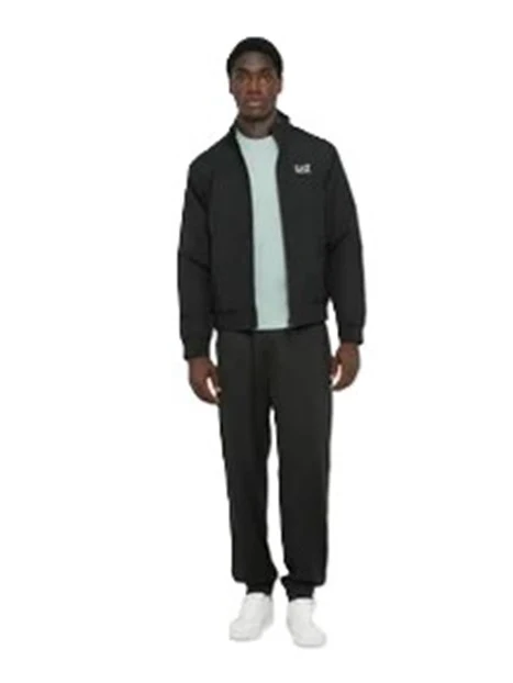 GIACCA BOMBER CON COLLETTO ALTO E ZIP UOMO NERO