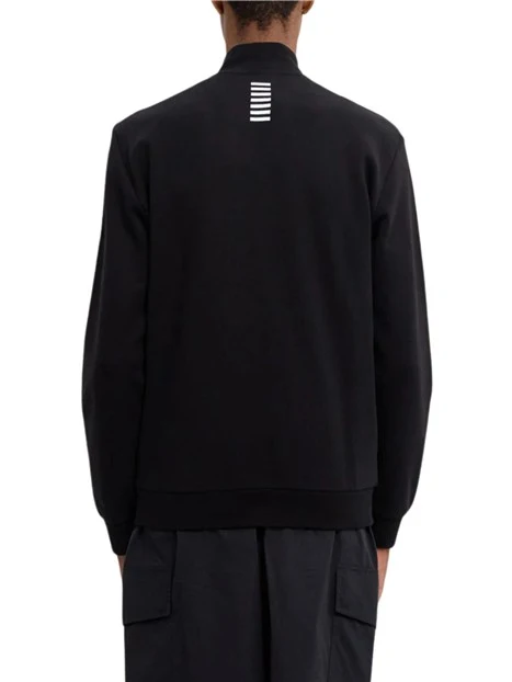 FELPA CON ZIP E COLLETTO ALTO UOMO NERO