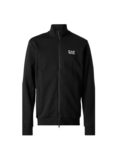 FELPA CON ZIP E COLLETTO ALTO UOMO NERO