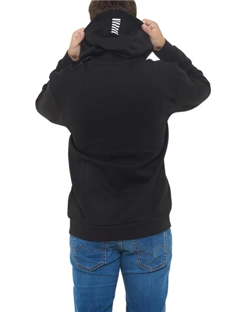 FELPA CON CAPPUCCIO LOGATA EA7 UOMO NERO