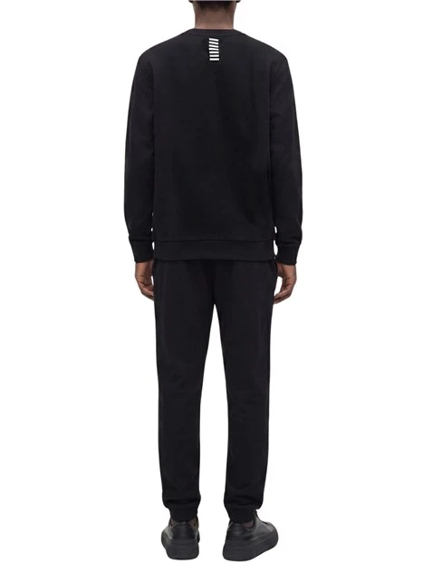 TUTA CON FELPA GIROCOLLO E JOGGER IN COTONE UOMO NERO