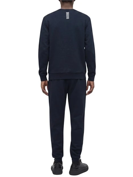 TUTA CON FELPA GIROCOLLO E JOGGER IN COTONE UOMO BLU