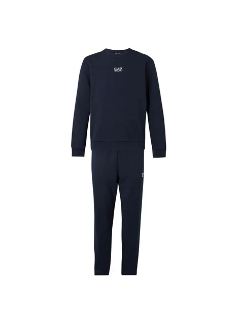 TUTA CON FELPA GIROCOLLO E JOGGER IN COTONE UOMO BLU