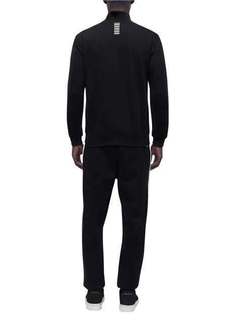 TUTA CON FELPA ZIP E COLLETTO ALTO UOMO NERO