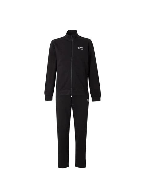 TUTA CON FELPA ZIP E COLLETTO ALTO UOMO NERO