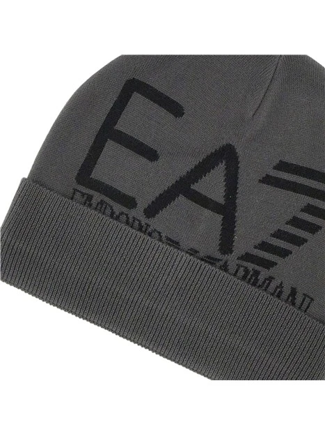 CAPPELLO BEANIE CON LOGO JACQUARD UOMO GRIGIO
