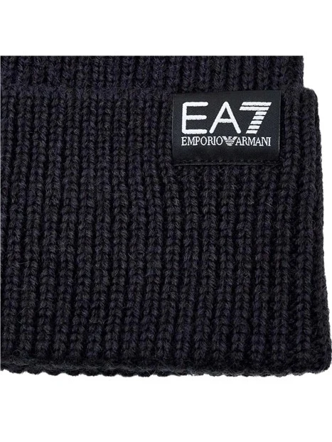 CAPPELLO BEANIE LOGO LATERALE UOMO BLU