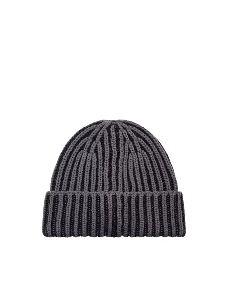 CAPPELLO BEANIE BICOLORE UOMO GRIGIO
