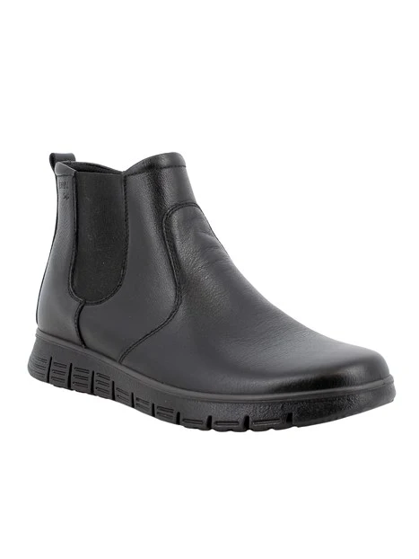 STIVALETTI IN PELLE CON ELASTICO UOMO NERO