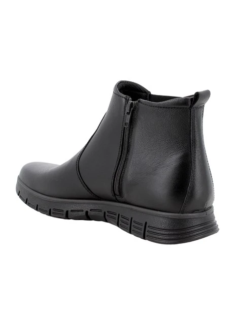 STIVALETTI IN PELLE CON ELASTICO UOMO NERO