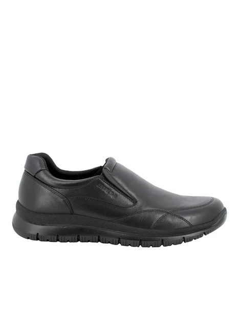SNEAKERS SLIP ON IN PELLE UOMO NERO