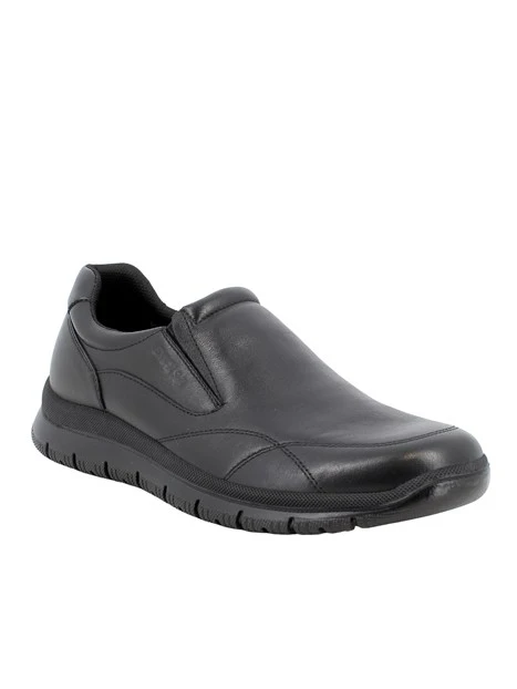 SNEAKERS SLIP ON IN PELLE UOMO NERO