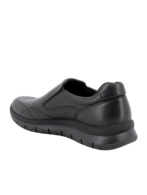 SNEAKERS SLIP ON IN PELLE UOMO NERO