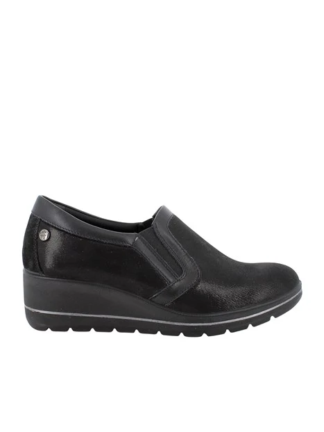 SNEAKERS SLIP ON IN TESSUTO STRETCH CON ZEPPA DONNA NERO