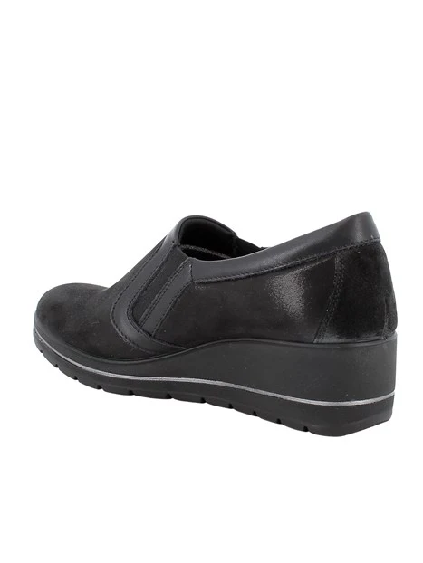 SNEAKERS SLIP ON IN TESSUTO STRETCH CON ZEPPA DONNA NERO