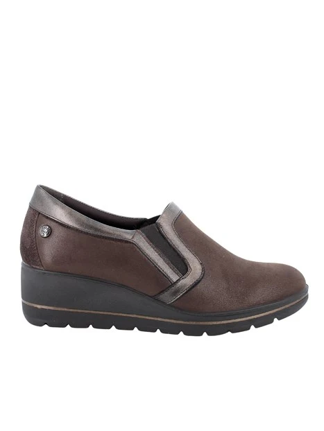 SNEAKERS SLIP ON IN TESSUTO STRETCH CON ZEPPA DONNA MARRONE