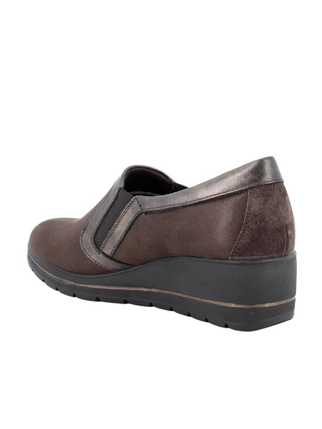 SNEAKERS SLIP ON IN TESSUTO STRETCH CON ZEPPA DONNA MARRONE