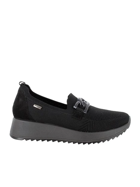 SNEAKERS SLIP ON IN TESSUTO FLYKNIT CON DETTAGLIO METALLICO DONNA NERO