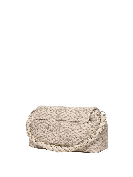 BORSA A MANO CON TRACOLLA E MANICO INTRECCIATO DONNA BEIGE