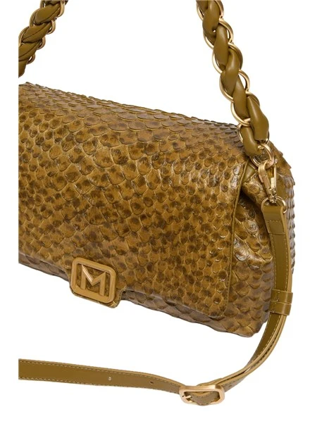 BORSA A MANO CON TRACOLLA E MANICO INTRECCIATO DONNA VERDE