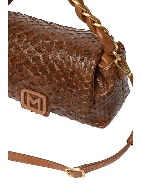 BORSA A MANO LE MUSE IN JERSEY SPALMATO CON TRACOLLA DONNA MARRONE