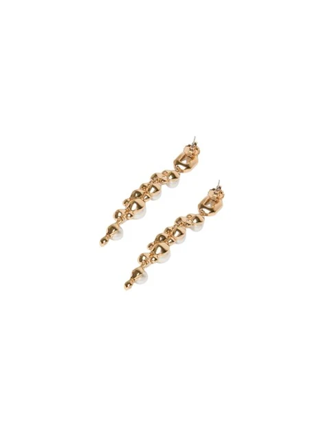 ORECCHINI PENDENTI CON CRISTALLI CABOCHON DONNA ORO