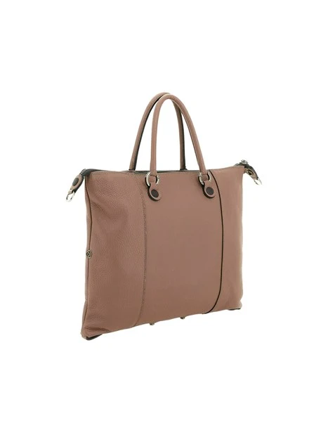 BORSA SHOPPING MULTIFUNZIONE IN PELLE DONNA MARRONE