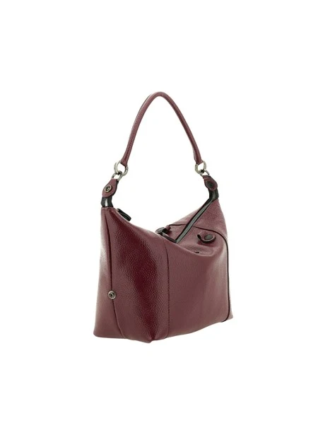 BORSA SHOPPING MULTIFUNZIONE IN PELLE LUCIDA DONNA BORDEAUX